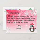 Ansichtkaarten van Sinterklaas: Rode Pinguïn in Ke Feestdagenkaart (Voorkant / Achterkant)