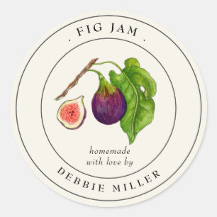 Ansichtlabel voor pot met vintage vijgenjam ronde sticker