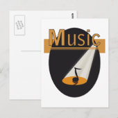 ansichtroog "Music"-ontwerp Briefkaart (Voorkant / Achterkant)