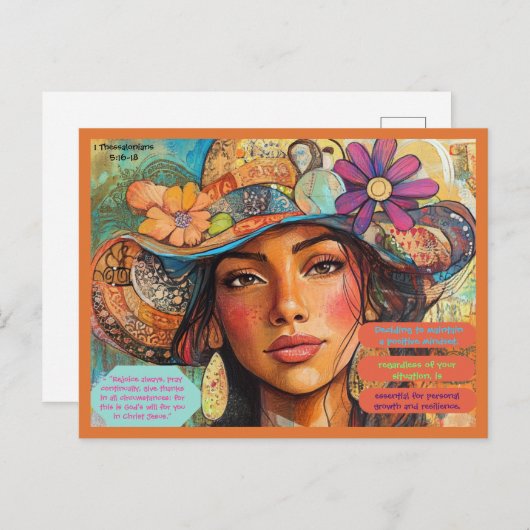 Ansichtskaart Verblijd u altijd 1 Tessalonicenzen  Briefkaart (Voorkant / Achterkant)