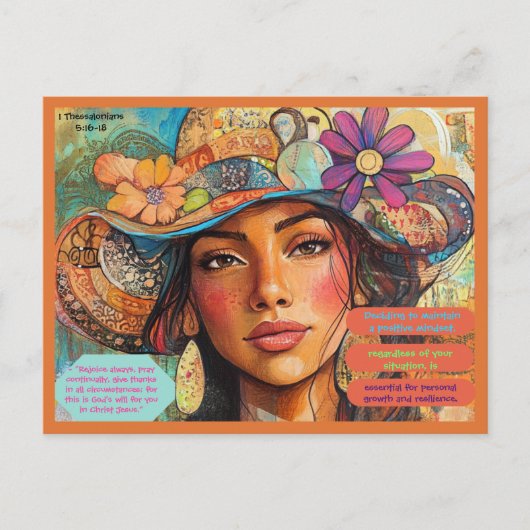 Ansichtskaart Verblijd u altijd 1 Tessalonicenzen  Briefkaart (Voorkant)