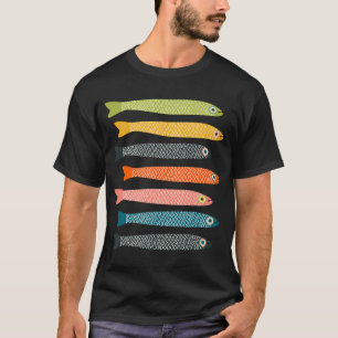 ANSJOVIS Helder Grafisch Plezier Funky Vis in Retr T-shirt