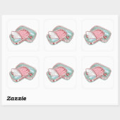 ansjovis in een blik vierkante sticker (Vel)