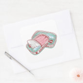 ansjovis in een blik vierkante sticker (Envelop)