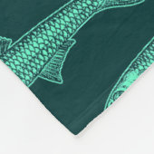 Ansjovispatroon - Turquoise en Donkergroen Fleece Deken (Hoek)