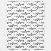 ansjovispatroon - zwart op wit fleece deken (Voorkant)