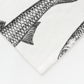 ansjovispatroon - zwart op wit fleece deken (Hoek)