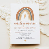ANSLEY | Boho Burnt Oranje Rust Rainbow Birthday Kaart
