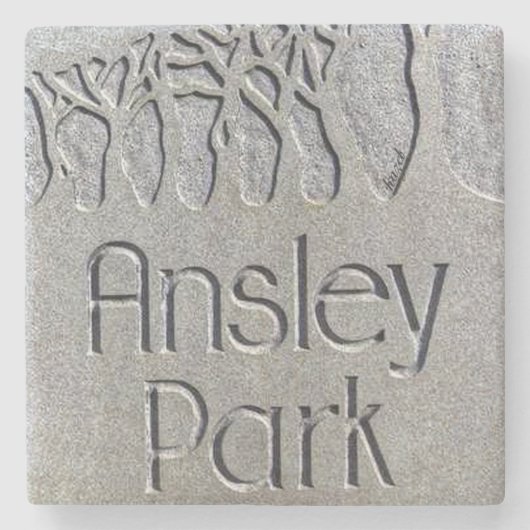 Ansley Park, Atlanta Marble Stone Onderzetter. Stenen Onderzetter (Voorkant)