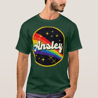 Ansley regenboog in ruimte vintage stijl t-shirt