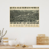 Ansonia Connecticut 1921 Antiek Panorama Poster (Keuken)