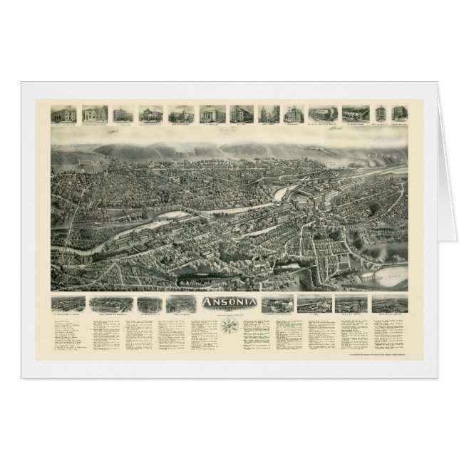 Ansonia, CT Panoramic Map - 1921 (Voorkant Horizontaal)