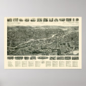 Ansonia, CT Panoramic Map - 1921 Poster (Voorkant)