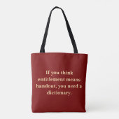 Anspruch is geen aalmoes tote bag (Achterkant)