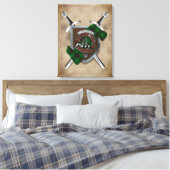Anstruther Clan Badge Crossed Swords Canvas Print (Insitu (Slaapkamer))