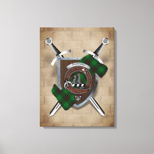 Anstruther Clan Badge Crossed Swords Canvas Print (Voorkant)