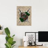 Anstruther Clan Badge Gebogen Zwaarden Poster 18x2 (Thuiskantoor)