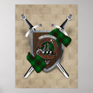 Anstruther Clan Badge Gebogen Zwaarden Poster 18x2
