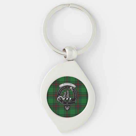 Anstruther Clan Badge Silver Metal Key Ring Sleutelhanger (Voorkant)