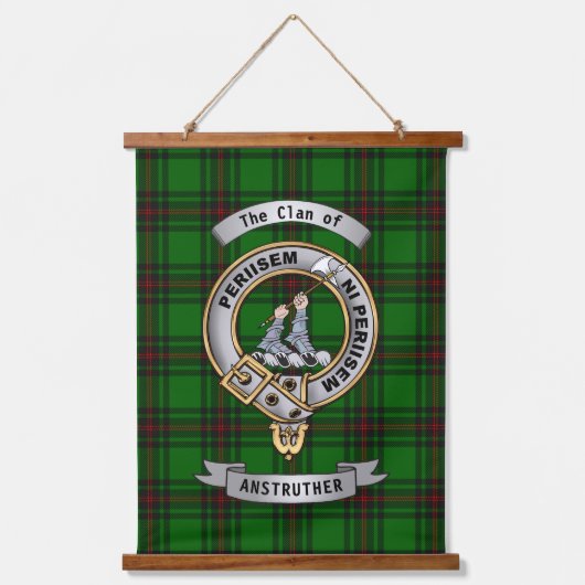 Anstruther Clan Badge & Tartan Hangend Wandkleed (Voorkant)
