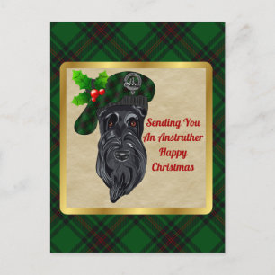 Anstruther Clan Badge & Tartan Kerstmis Briefkaart