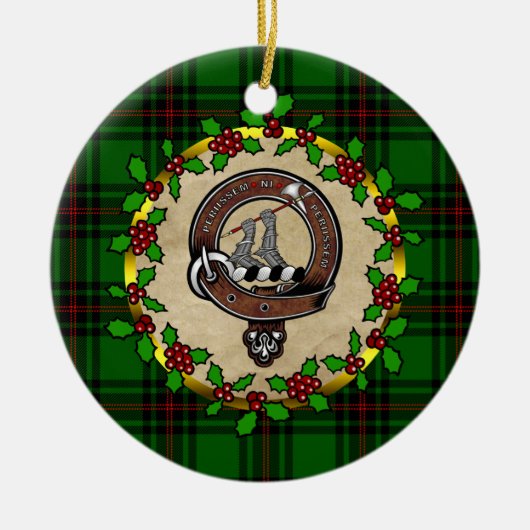 Anstruther Clan Badge & Tartan Persoonlijke mas Keramisch Ornament (Voorkant)