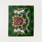 Anstruther Clan Badge & Unicorns w & Tartan Wandkleed (Voorkant)