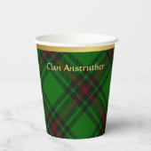 Anstruther Gepersonaliseerde Tartan Kerstmis Papieren Bekers (Achterkant)