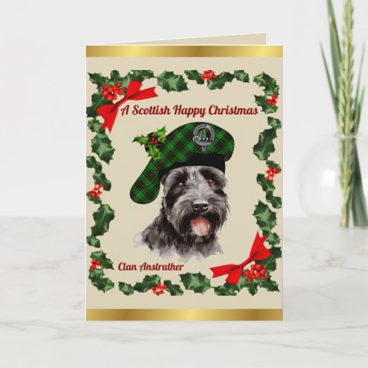 Anstruther Scottie hond gepersonaliseerde Xmas Kaart (Voorkant)