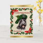 Anstruther Scottie hond gepersonaliseerde Xmas Kaart (Gele Bloem)