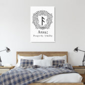 Ansuz-rune / welvaart, vitaliteit canvas afdruk (Insitu (Slaapkamer))