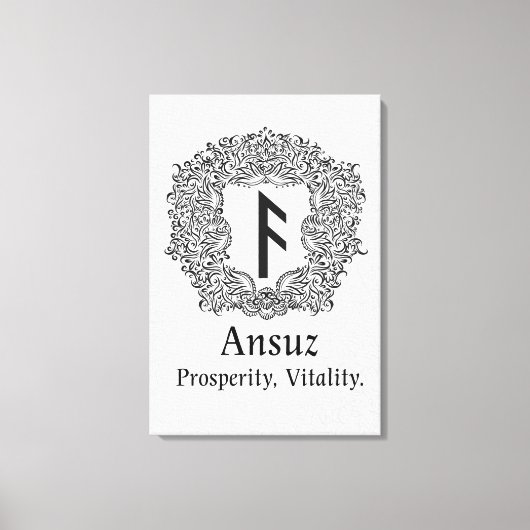 Ansuz-rune / welvaart, vitaliteit canvas afdruk (Voorkant)