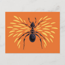 Ant Art Insectenliefhebber Fiery Oranje entomologi Briefkaart