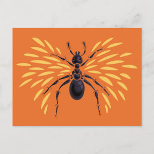Ant Art Insectenliefhebber Fiery Oranje entomologi Briefkaart