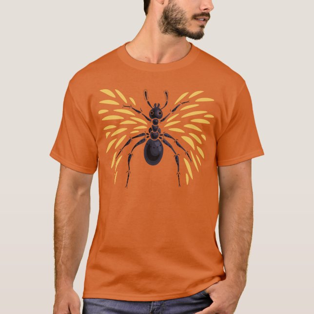 Ant Art Insectenliefhebber Fiery Oranje entomologi T-shirt (Voorkant)