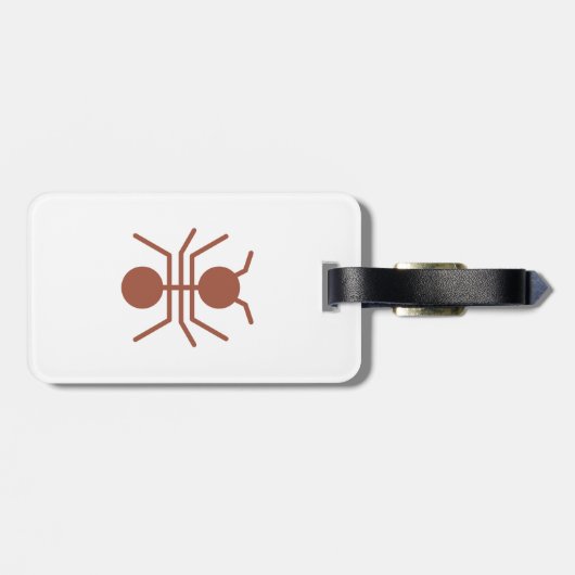 Ant Bagagelabel met lederriem (Achterkant horizontaal)
