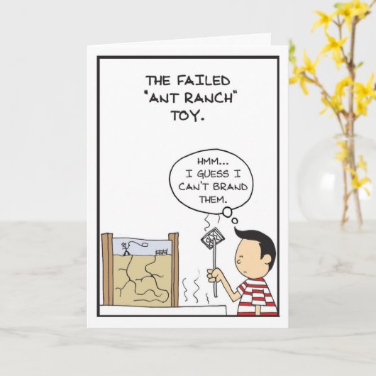 Ant Boerderij Verjaardag Kaart (Gele Bloem)