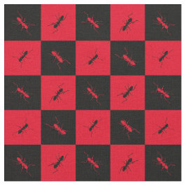 Ant dambord rode en zwarte vierkantjes stof
