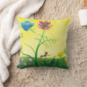 Ant en vlinder op wildbloemweide kussen (Deken)