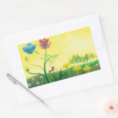Ant en vlinder op wildbloemweide rechthoekige sticker (Envelop)