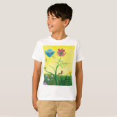 Ant en vlinder op wildbloemweide t-shirt (Voorkant volledig)