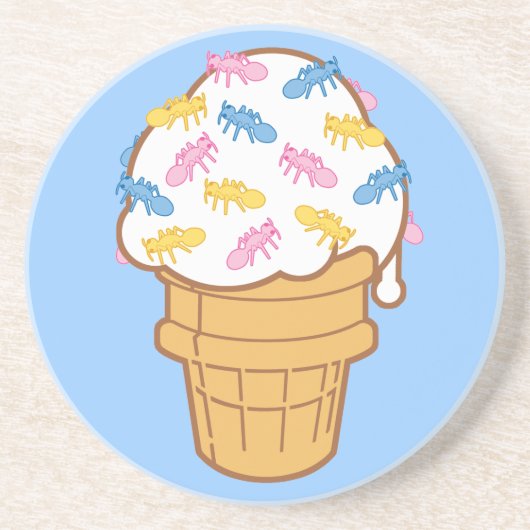 Ant Ice Cream Zandsteen Onderzetter (Voorkant)