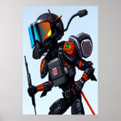 Ant in een volledig politiewapen | AI Art Poster (Voorkant)