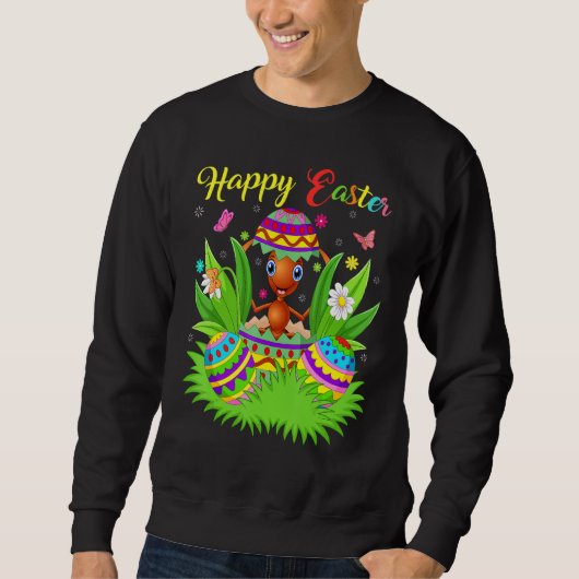 Ant Insects Floral Easter Egg Funny Ant Easter Trui (Voorkant)