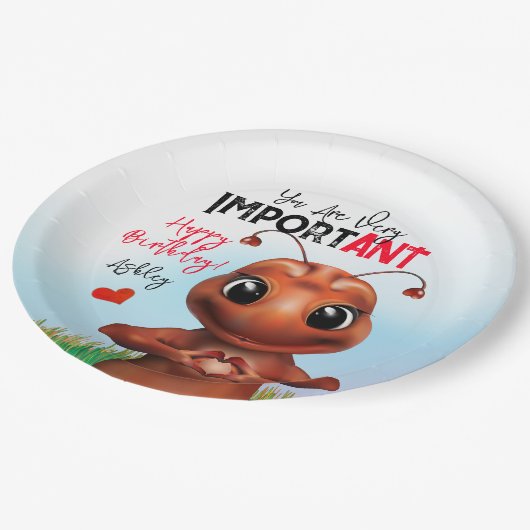 Ant Inspirerend teken Verjaardag Papieren Bordje (Gekanteld)