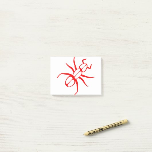 Ant Legs Antennas Red Post-it® Notes (Op bureau)