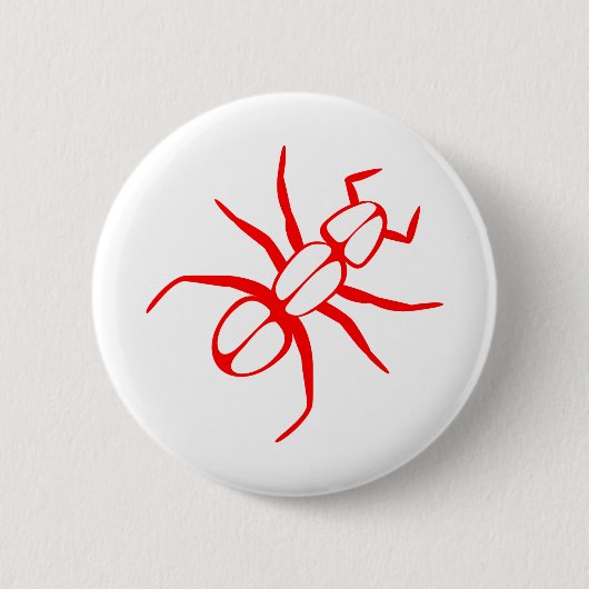 Ant Legs Antennas Red Ronde Button 5,7 Cm (Voorkant)