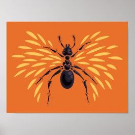 Ant Lover Insect Art Oranje Entomology Poster