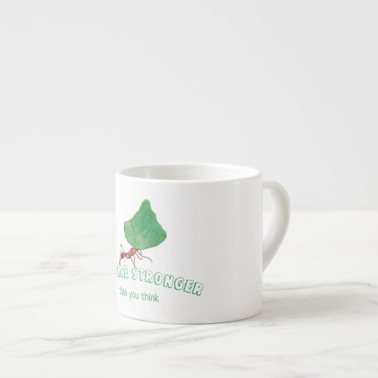 Ant met een groot blad espresso kop (Voorkant rechts)