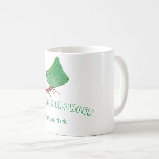 Ant met een groot blad koffiemok (Voorkant rechts)